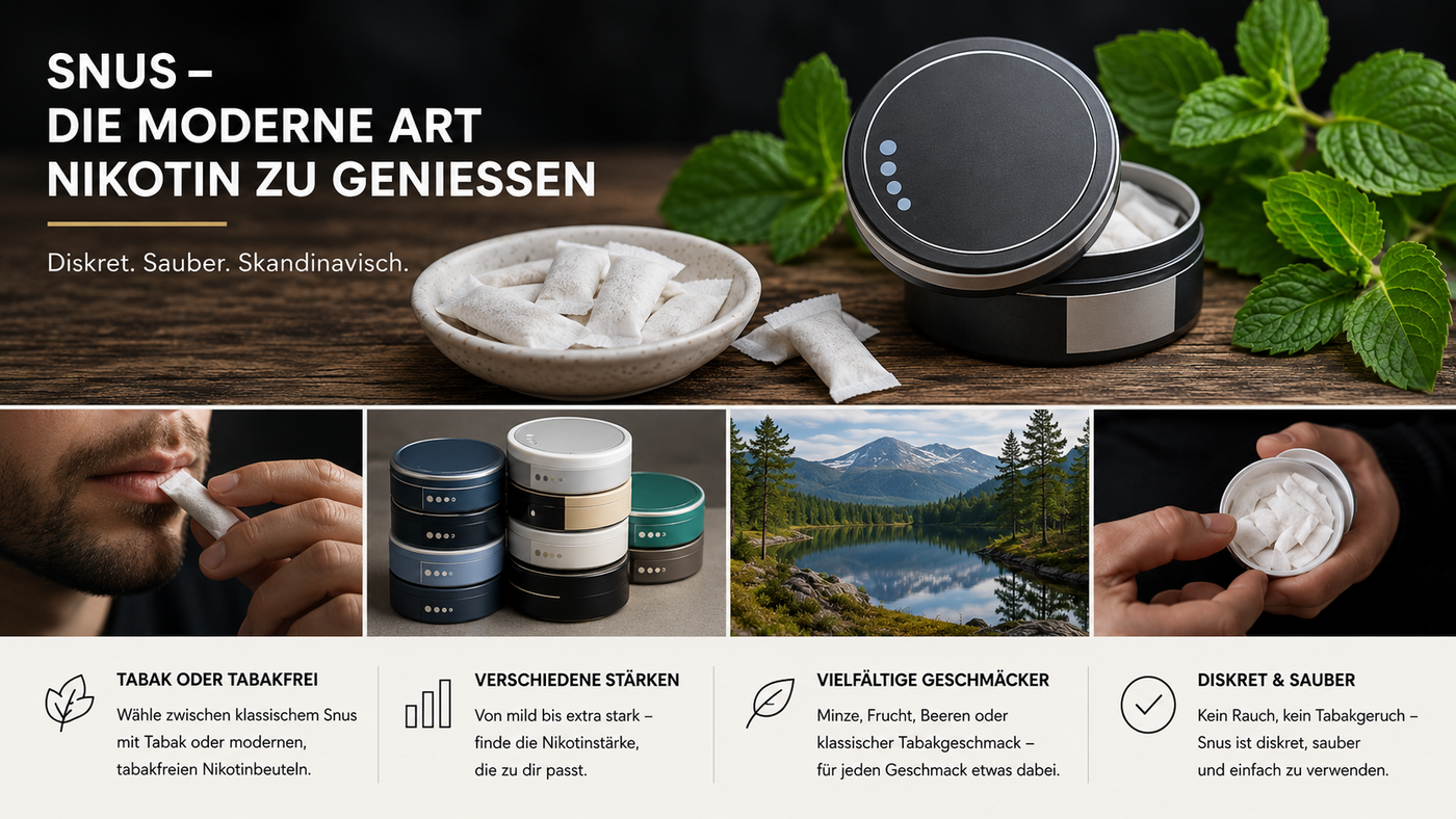 Klassischer Snus und weisse Nikotinbeutel im Vergleich