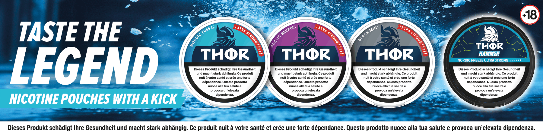 THOR Snus Nikotinbeutel Banner Markenseite