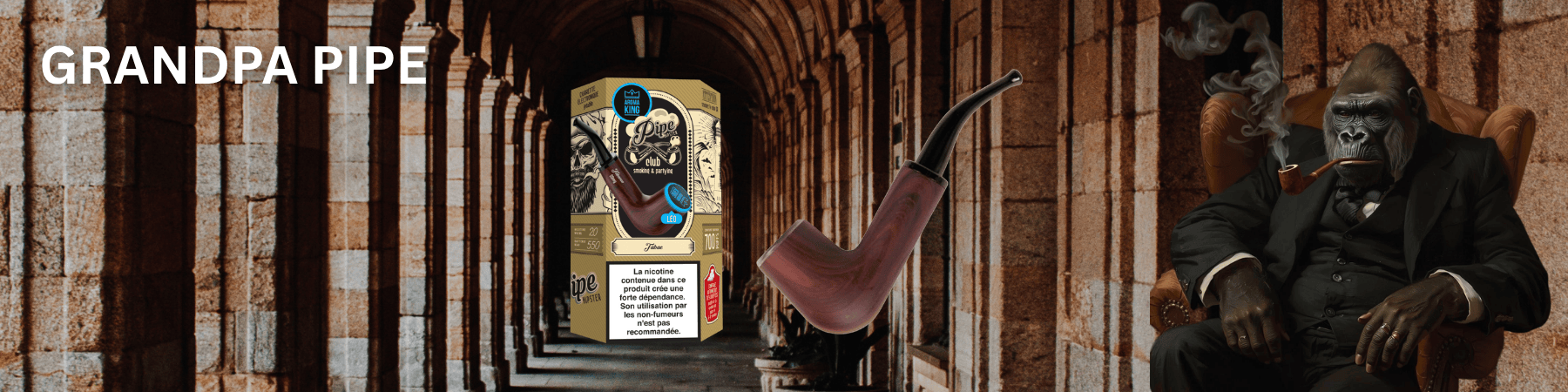 Aroma King Pfeife Vape Banner Markenseite Schweiz