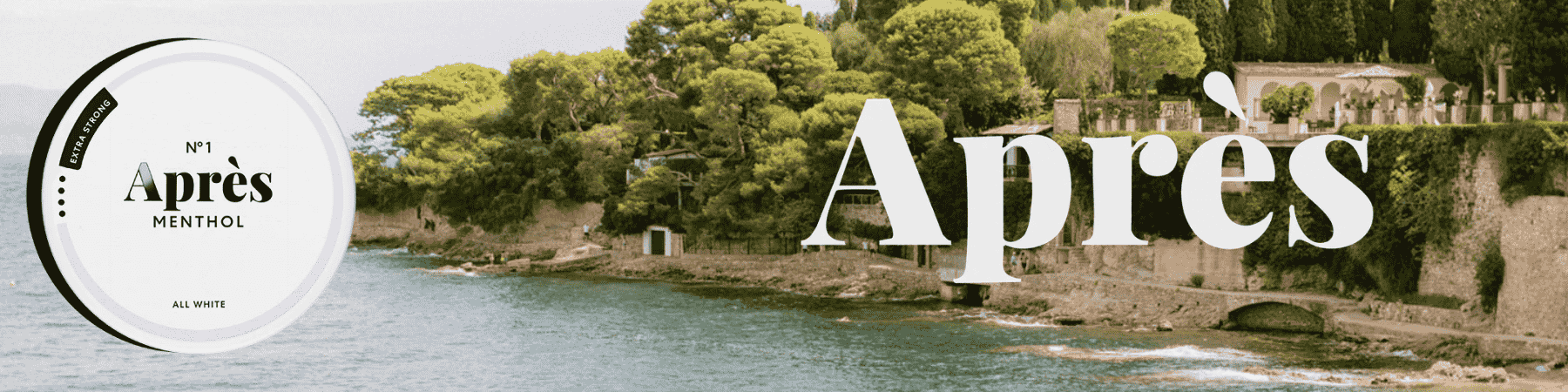 Après Brand Banner mit Dose und Meeresküste