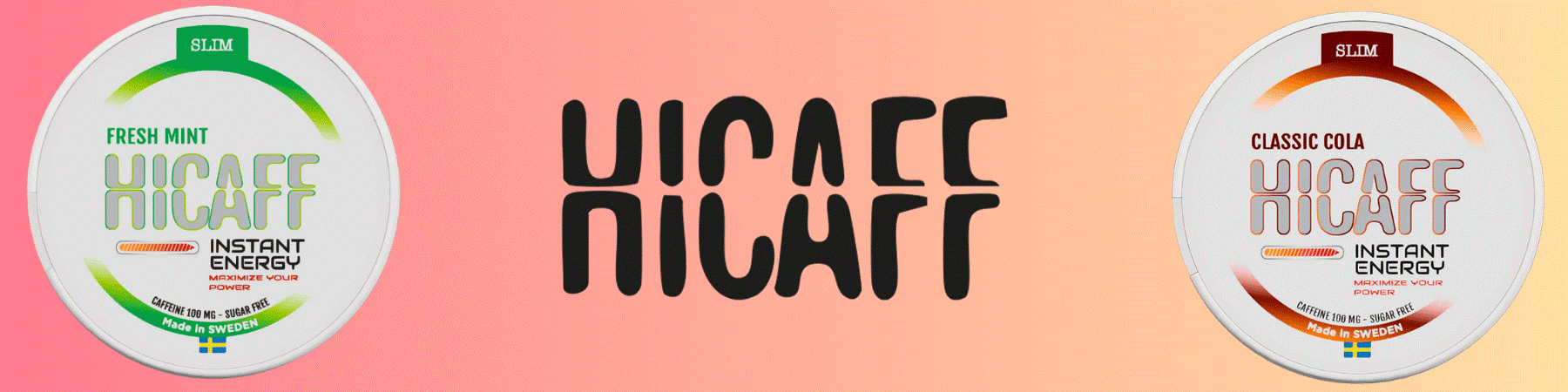 HICAFF Brand Banner für Koffeinpouches