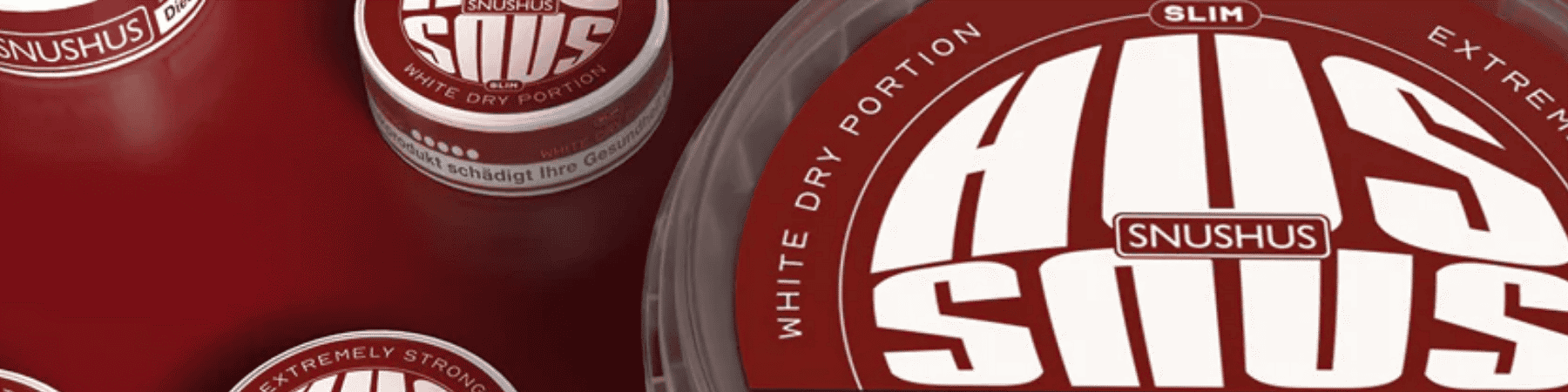 Hus Snus Brand Banner für Tabaksnus und Nikotinpouches