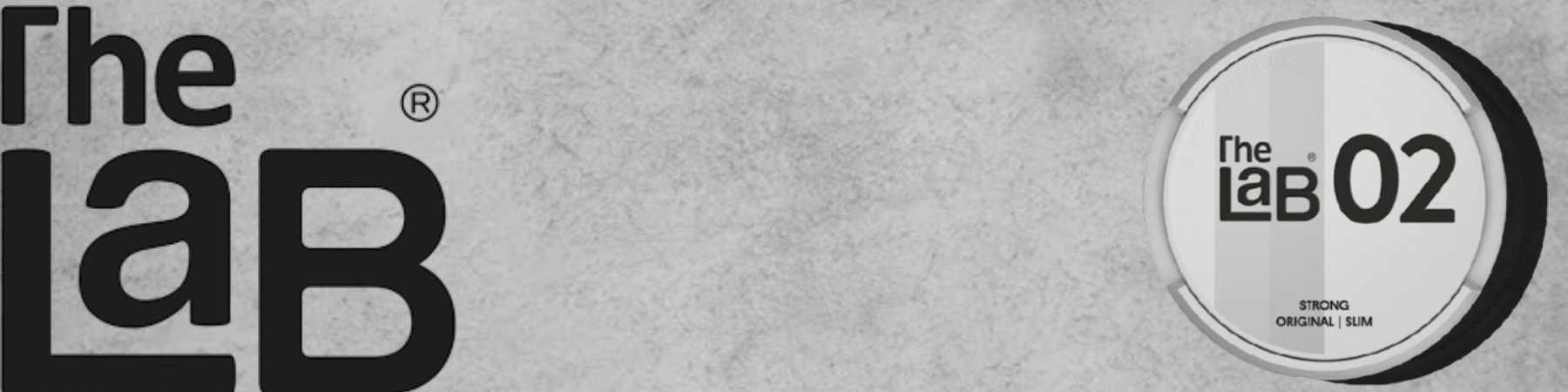 The Lab Brand Banner mit Logo und Snus Dose grau