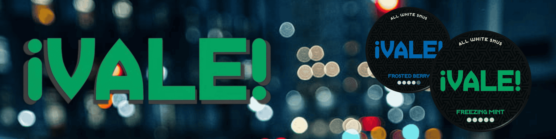 VALE Brand Banner für Nikotinbeutel