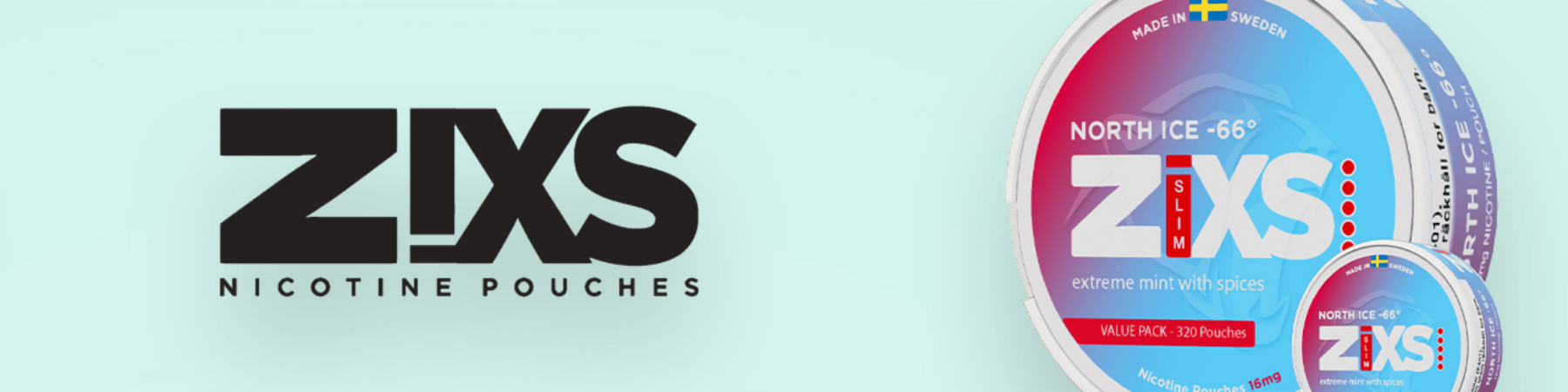 Zixs Z!XS Brand Banner für fruchtige Nikotin Pouches