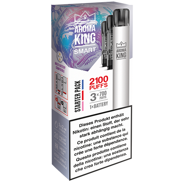 Aroma King SMART Starter Pack Battery + 3 Pods 20mg Hauptbild