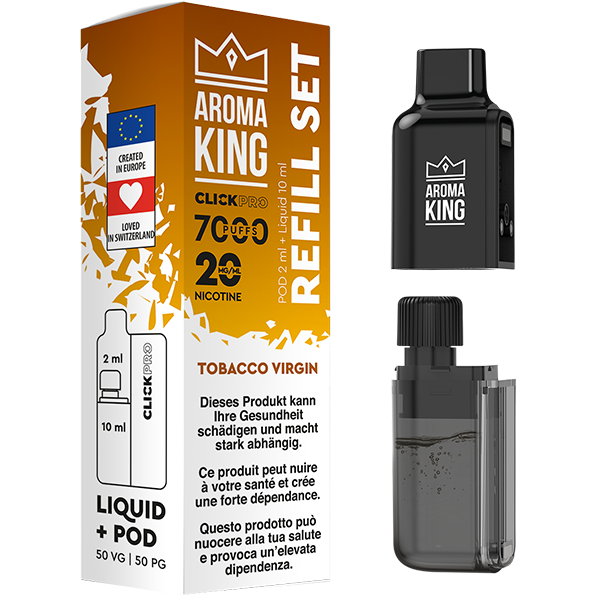 Aroma King Click Pro 7000 Tobacco Virgin (Pod + Liquid) Immagine principale del prodotto