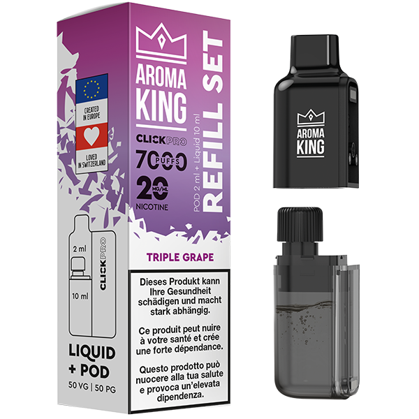 Aroma King Click Pro 7000 Tripple Grape (Pod + Liquid) Immagine principale del prodotto