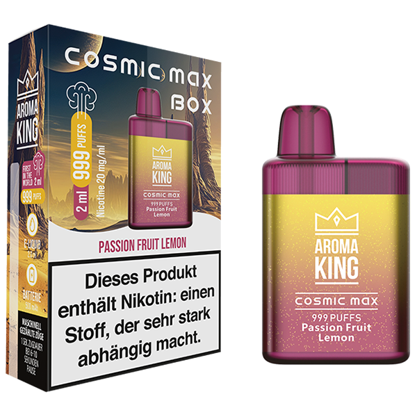 Aroma King Cosmic Max Box Passion Fruit Lemon 20mg Image principale du produit