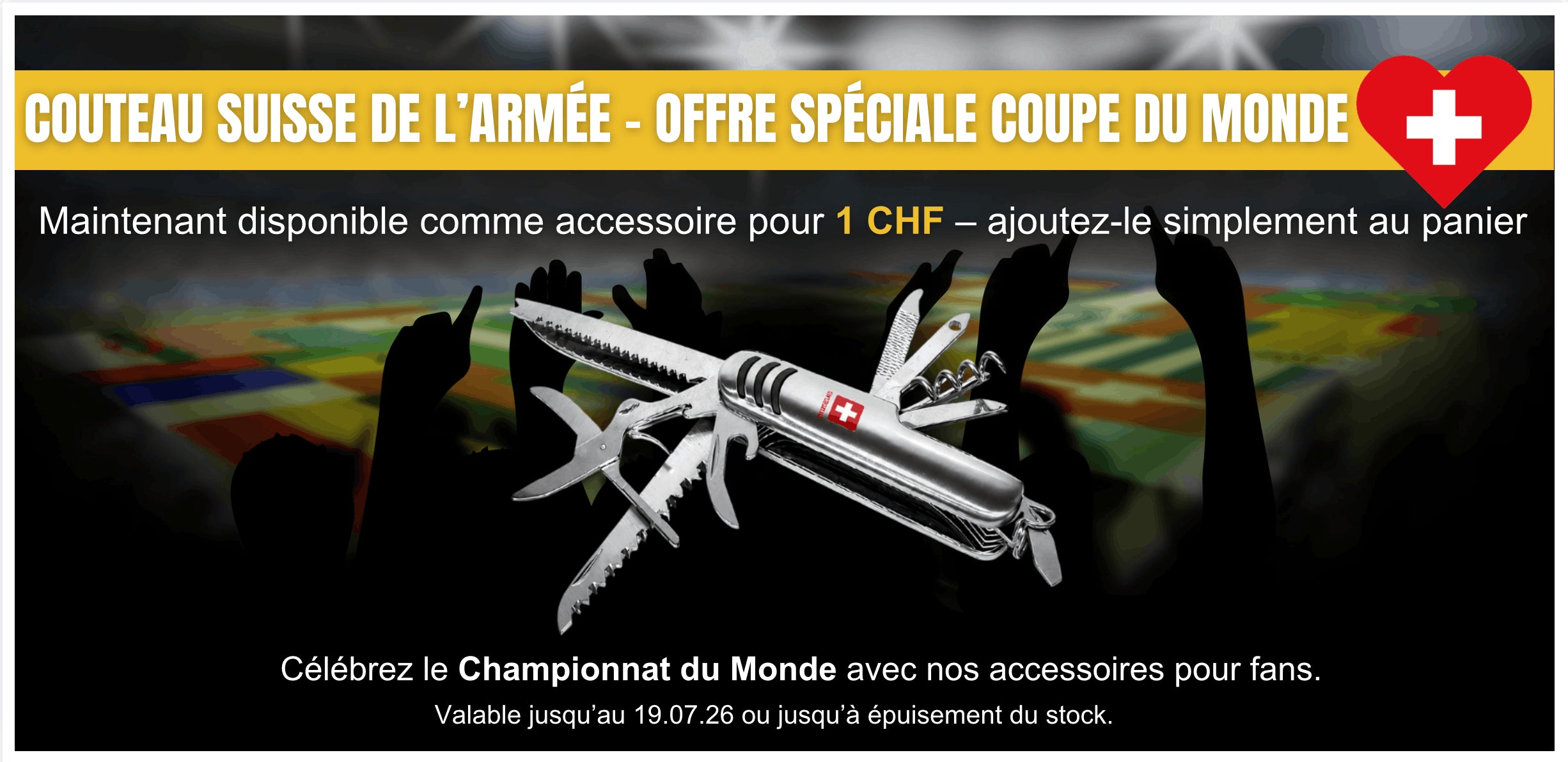 Bannière couteau suisse Coupe du monde – page d’accueil snuskingdom.ch