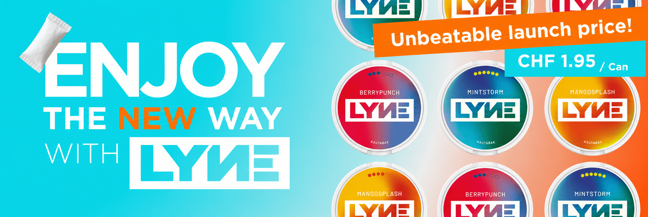 LYNE Nicotine Pouches Banner englisch Startseite Snuskingdom