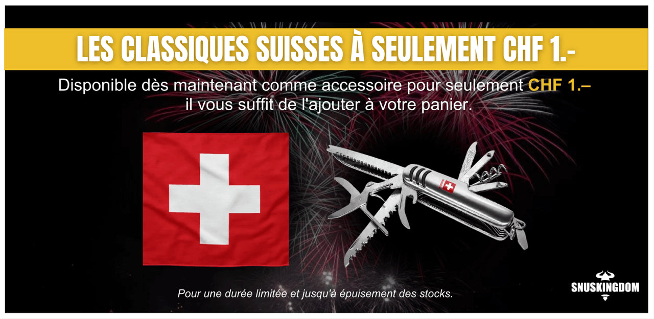 Page d'accueil : vignette représentant le drapeau suisse et un couteau suisse