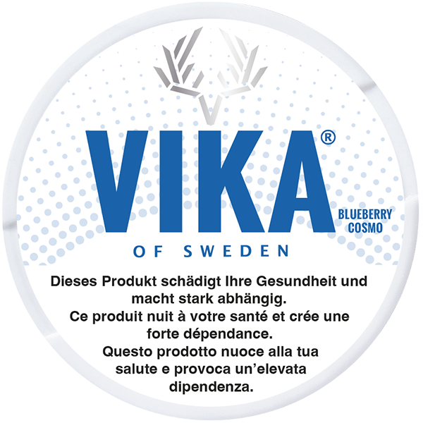 Vika Blueberry Cosmo Dose mit Warnhinweis